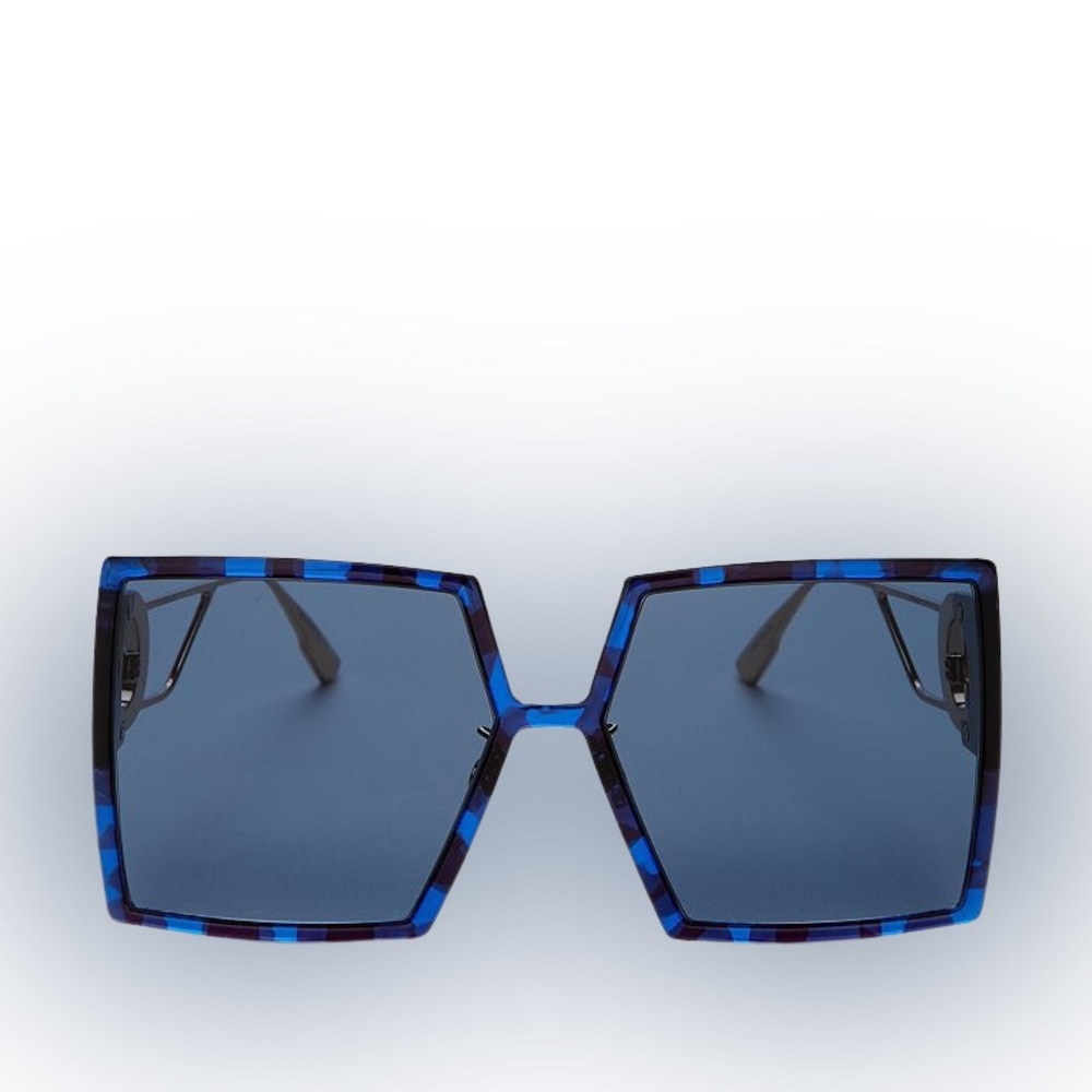 Authentic Dior Blue Patterned Square Sunglasses - image 1